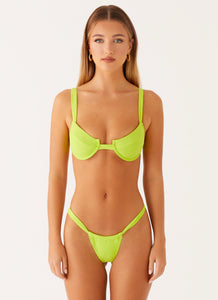 Airlie Scrunch Bikini Bottoms - Sunny Lime