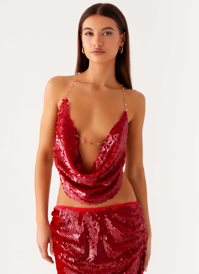 Amosa Cowl Top - Fuchsia