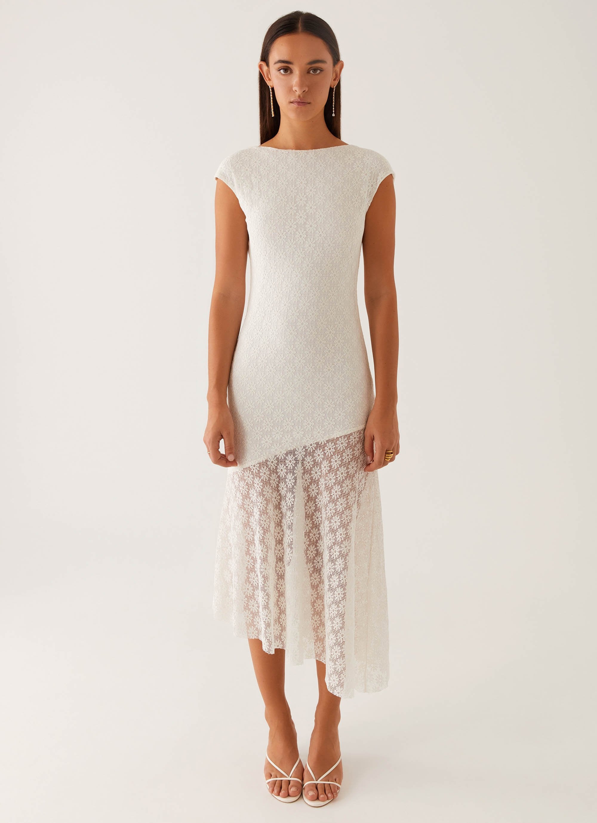 cos open back tiered midi dress OPEN-BACK TIERED MIDI DRESS - OCHRE