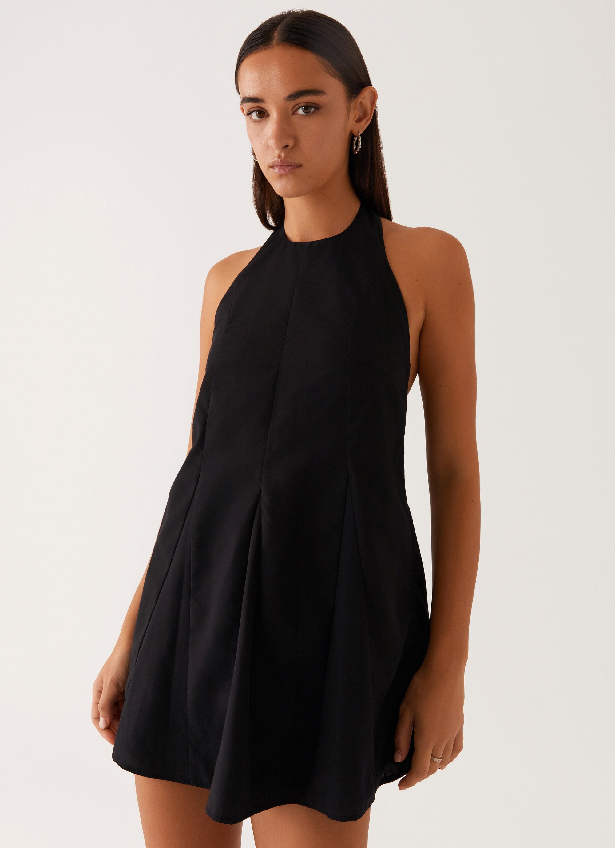 Avalon Halterneck Mini Dress Black – Peppermayo Canada