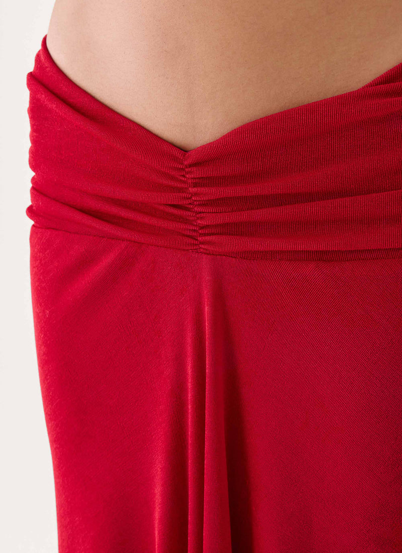 Basmaya Maxi Skirt - Chilli Red