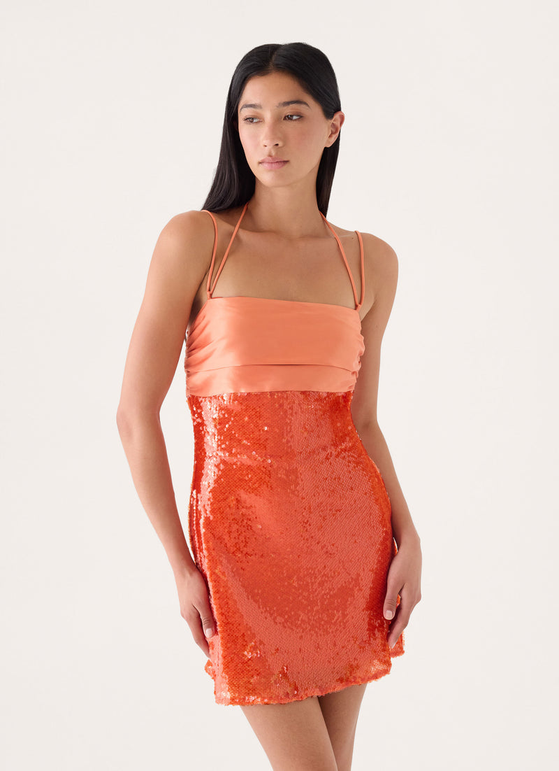 Belize Sequin Mini Dress - Orange