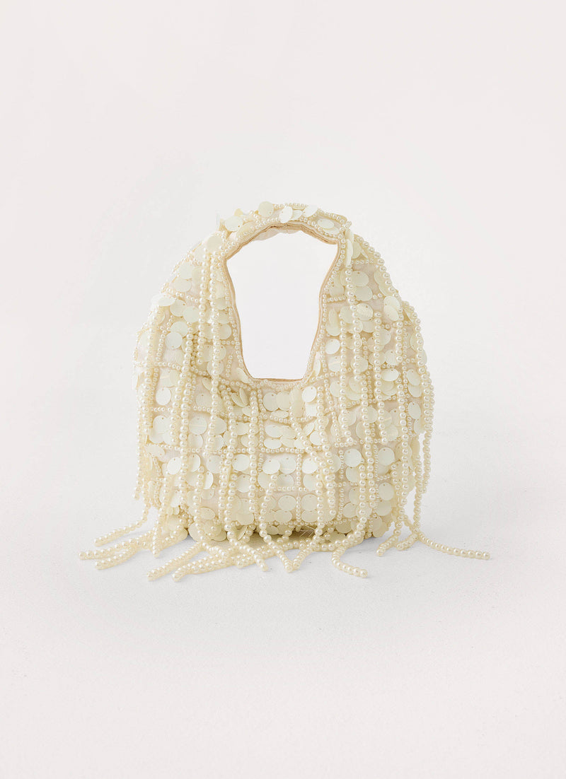 Brae Beaded Handbag - Cream