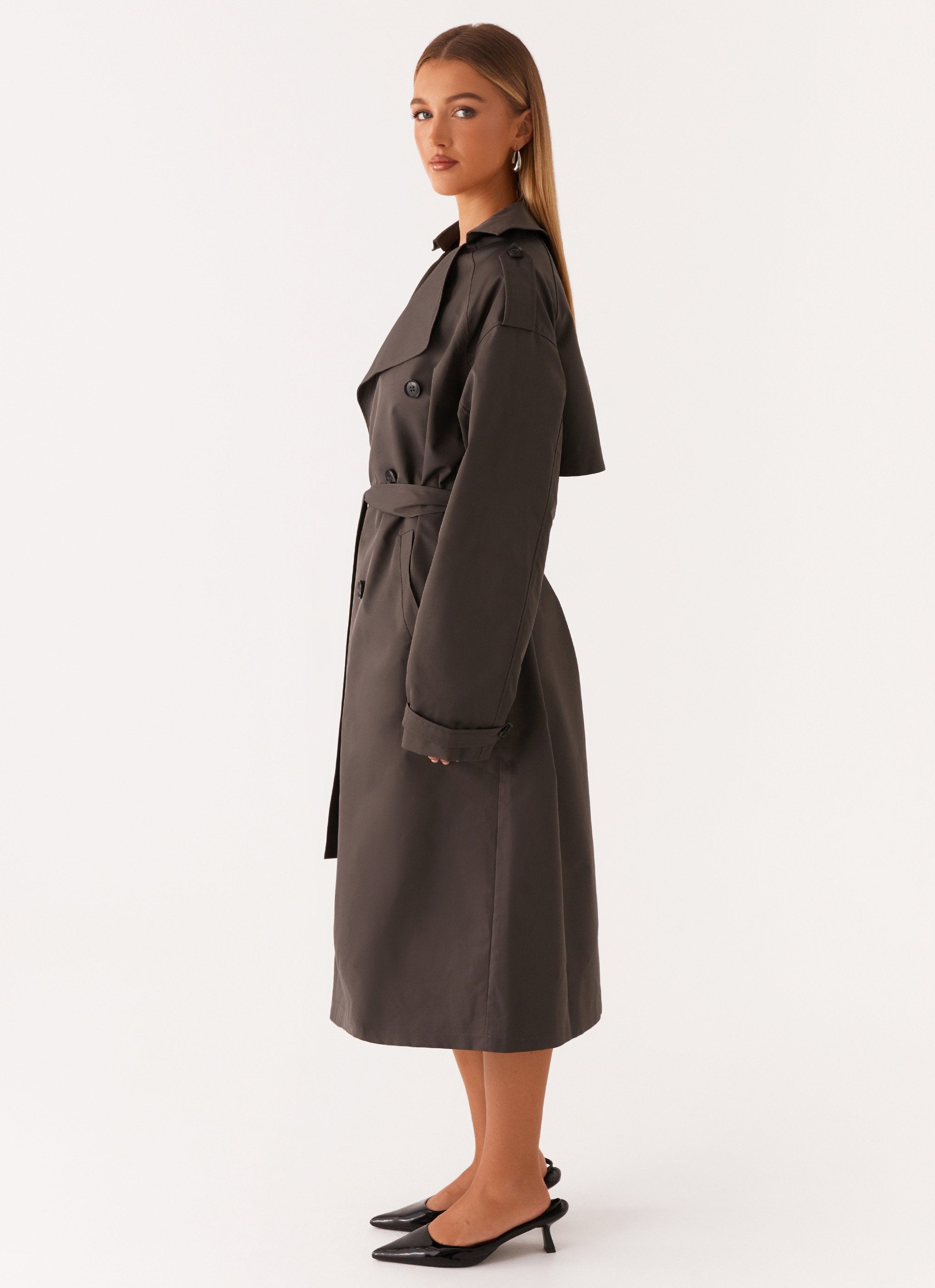 Brighton Oversized Trench Coat - Grey – Peppermayo Canada
