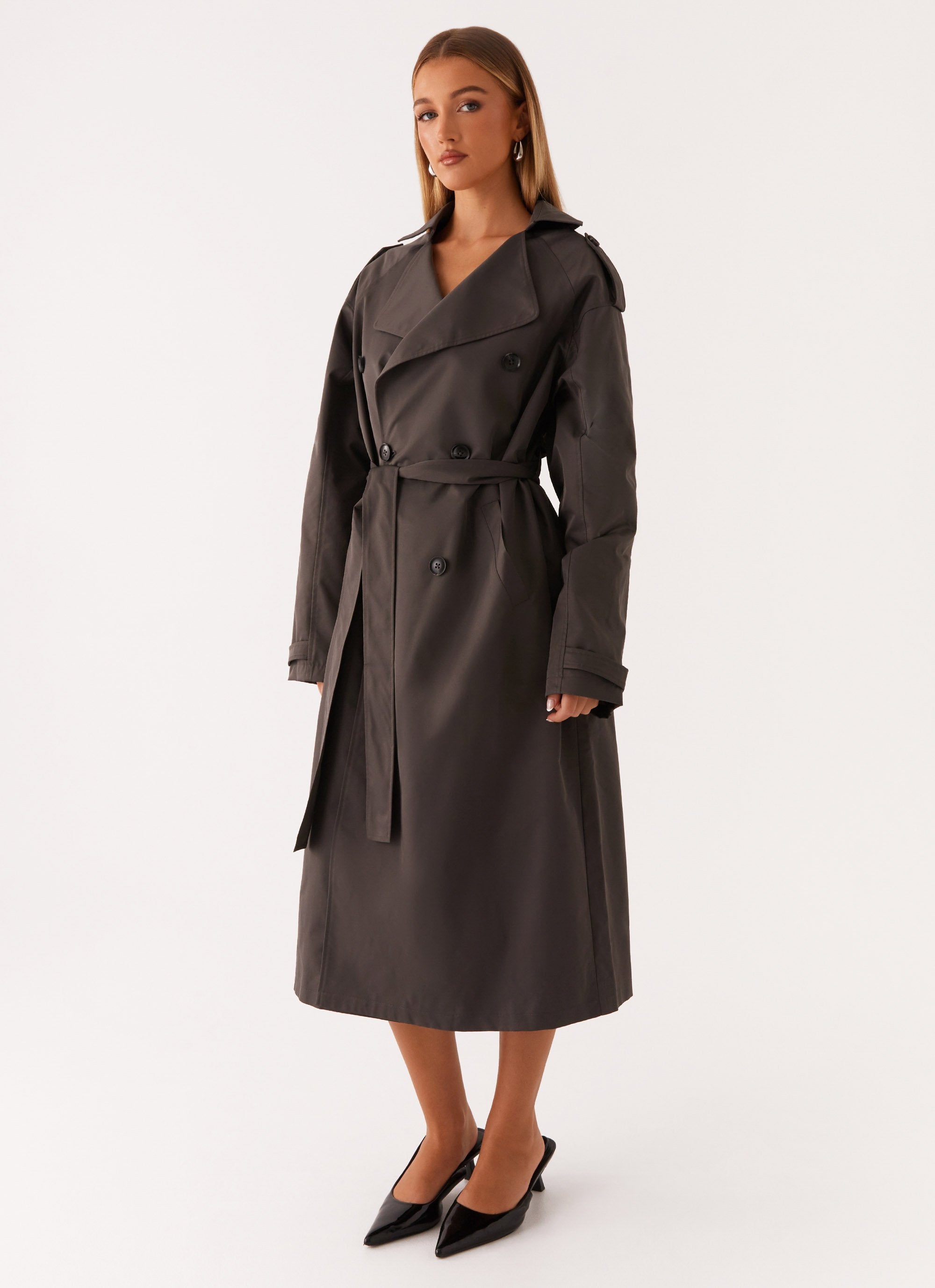 Brighton Oversized Trench Coat - Grey – Peppermayo Canada
