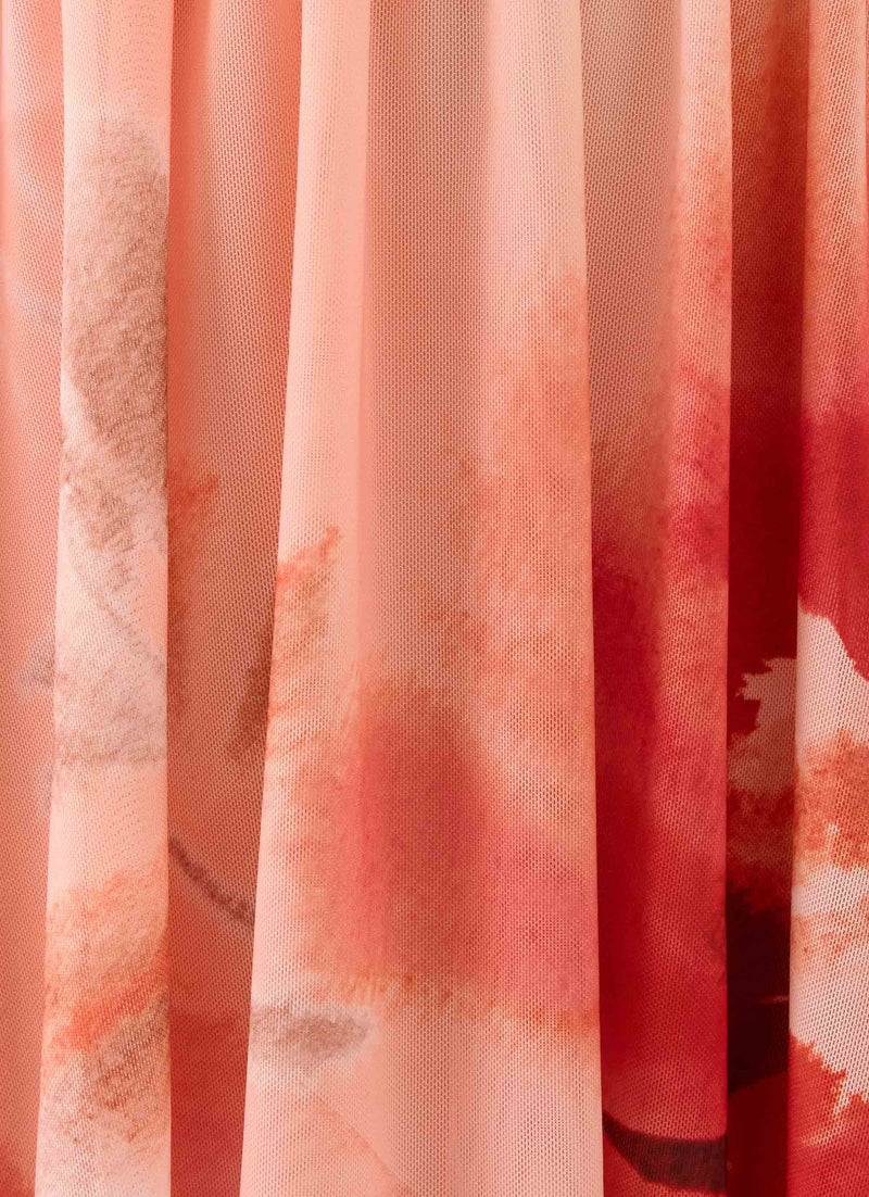 Elaria Flora Mini Dress - Peachy Floral Print