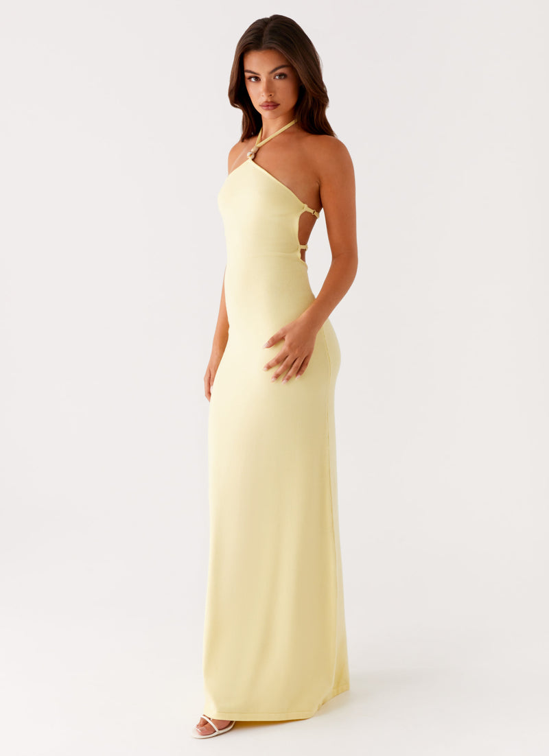 Elisha Knit Maxi Dress Yellow 2 Peppermayo