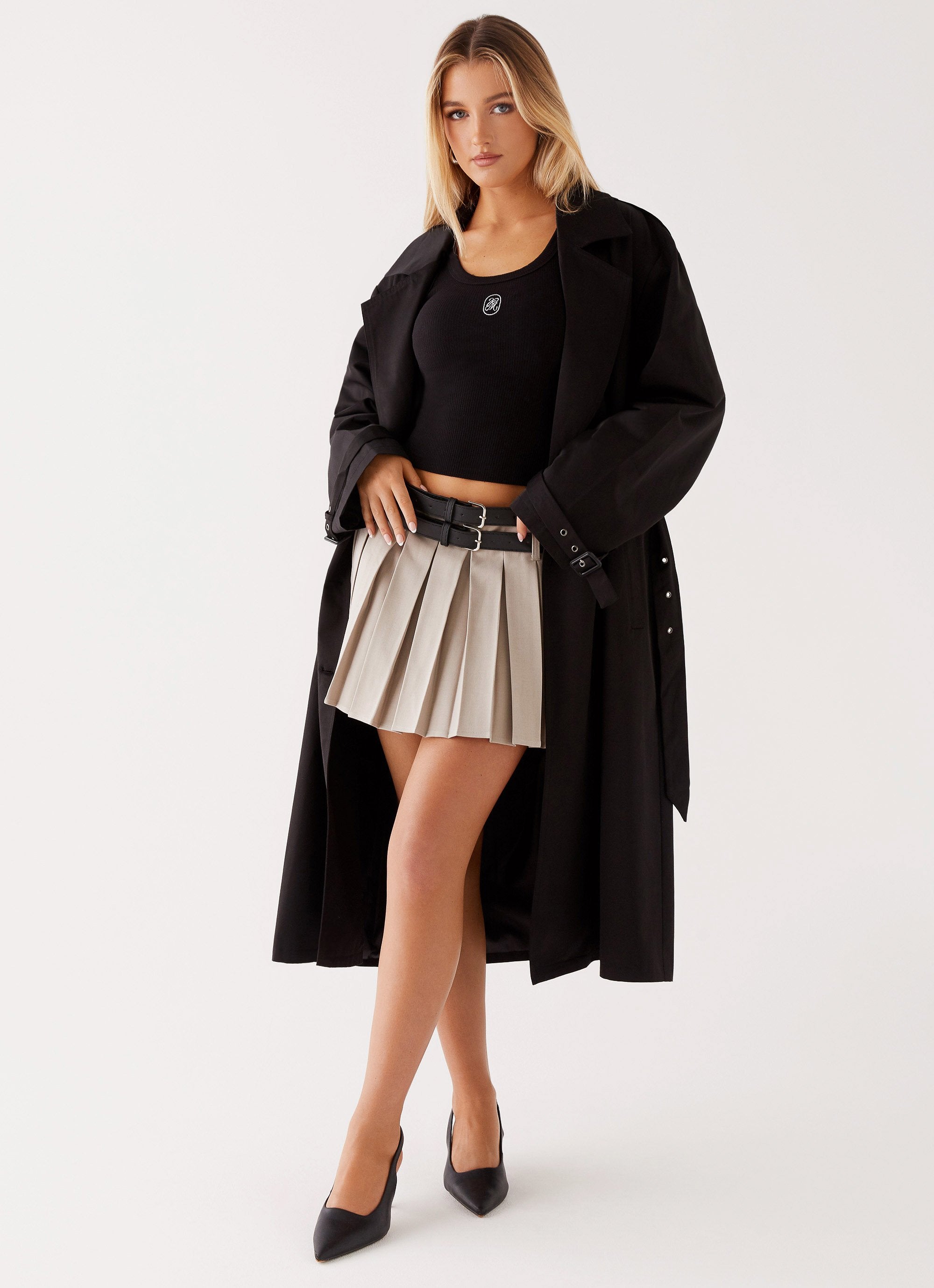 Frenchy Oversized Trench Coat Black Peppermayo Canada