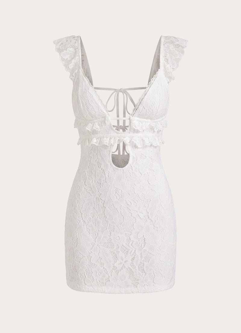 Giulia Lace Mini Dress - White