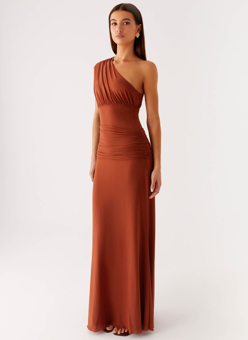 Glimmer Maxi Dress - Rust