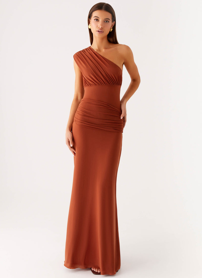 Glimmer Maxi Dress - Rust