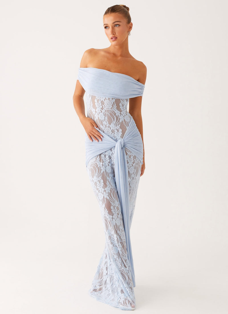Gracie Twist Maxi Dress - Blue