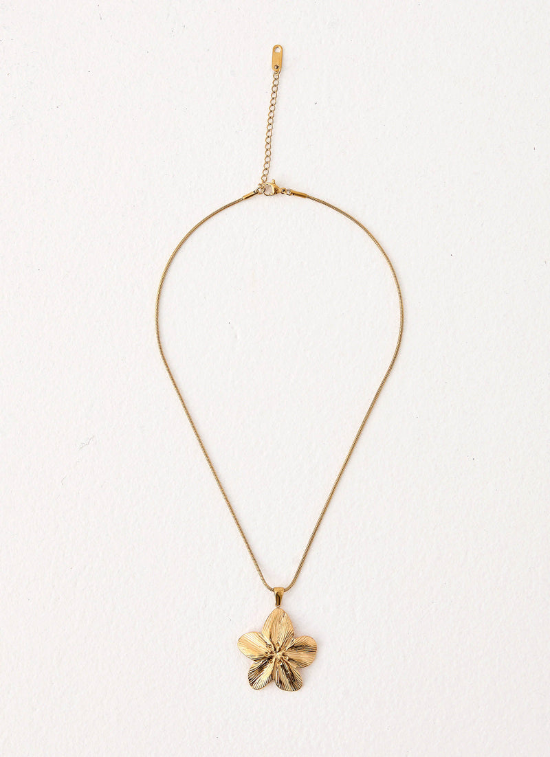 Hibiscus Gold Necklace - Gold