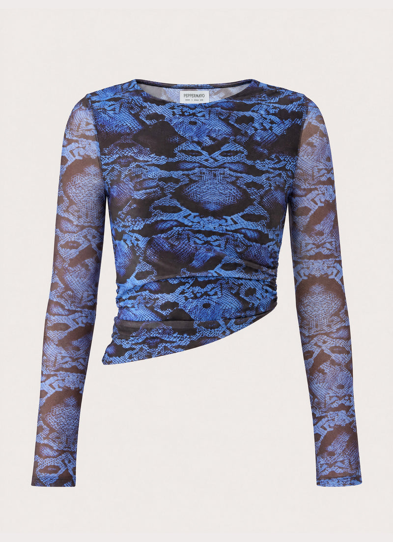 Hidden Agenda Long Sleeve Top - Snake Print