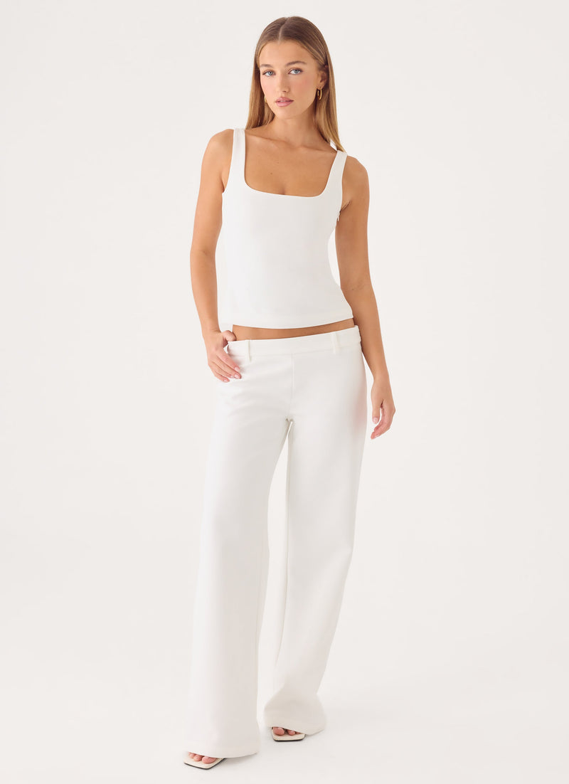 Hot As Ice Low Rise Pants - White
