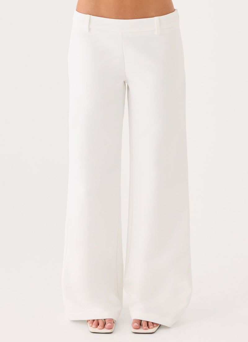 Hot As Ice Low Rise Pants - White