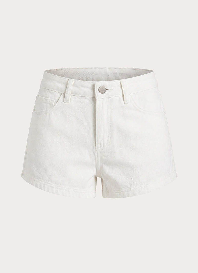 Karter Denim Low Rise Short - White