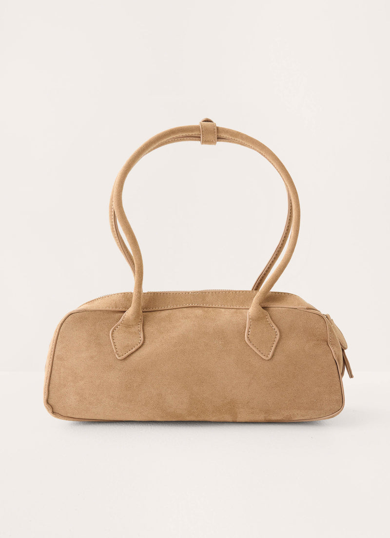Kate Faux Suede Bag - Camel