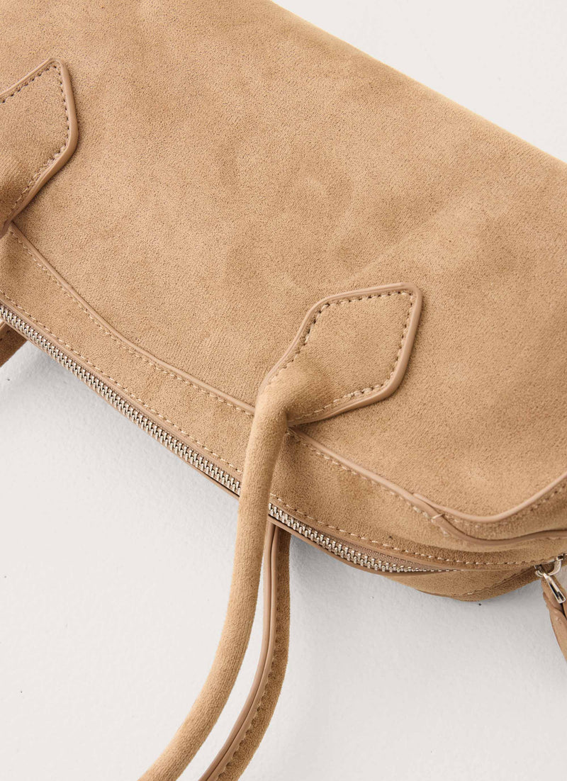 Kate Faux Suede Bag - Camel