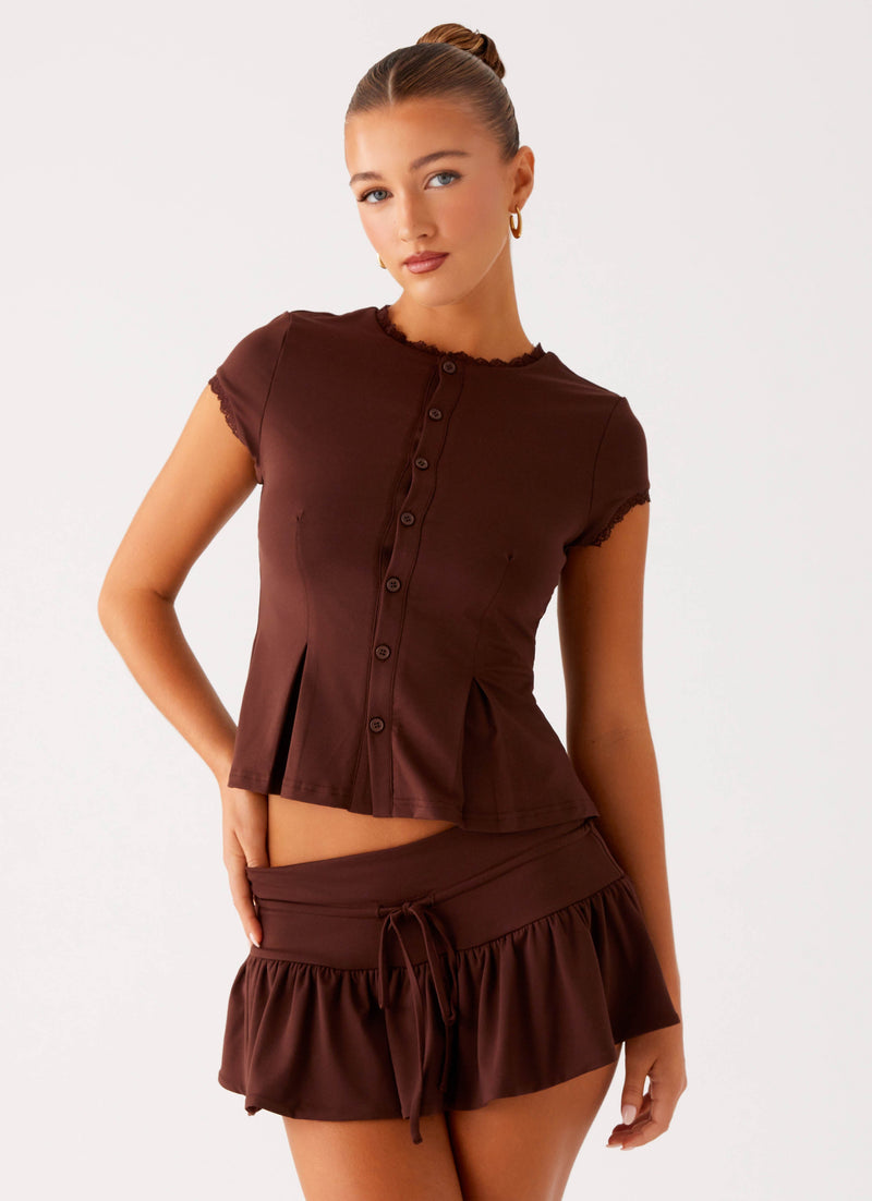 Landon Mini Skort - Chocolate