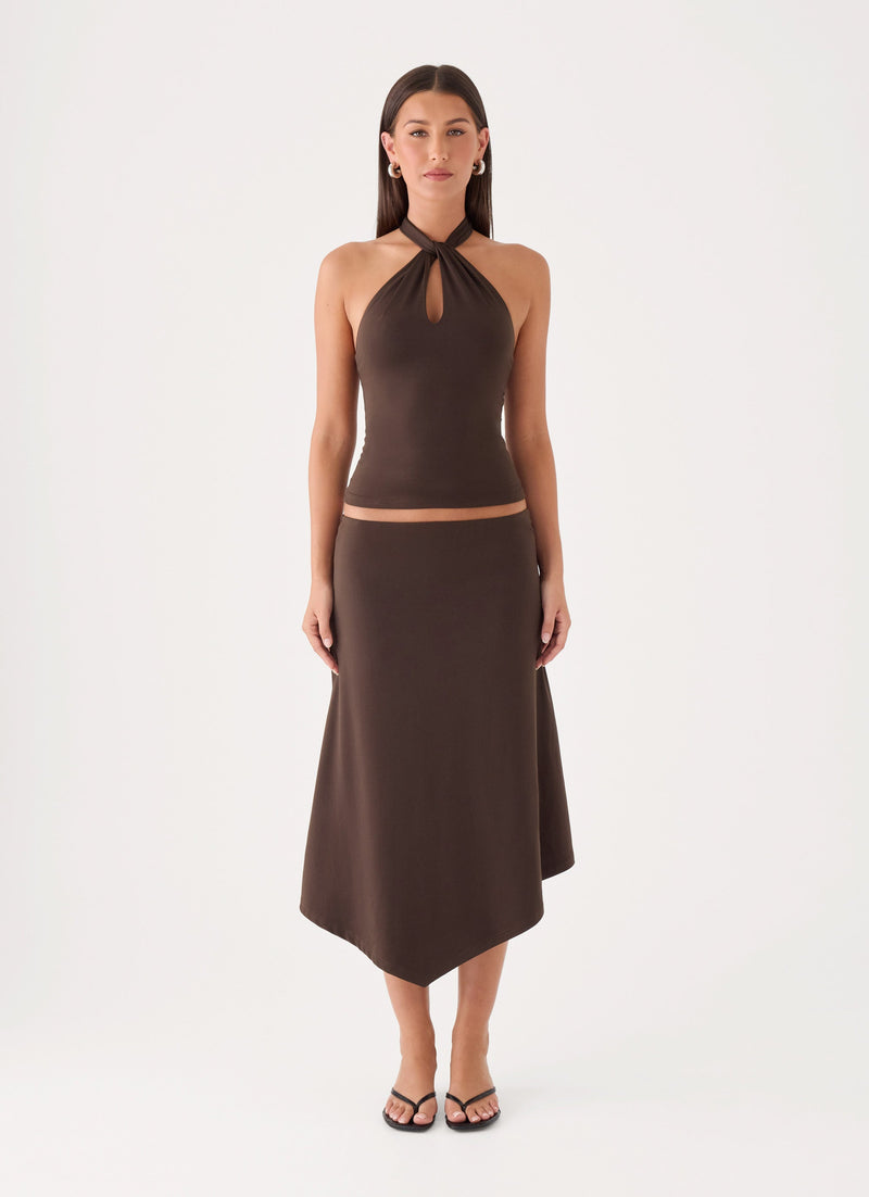 Lennox Halter Top - Chocolate