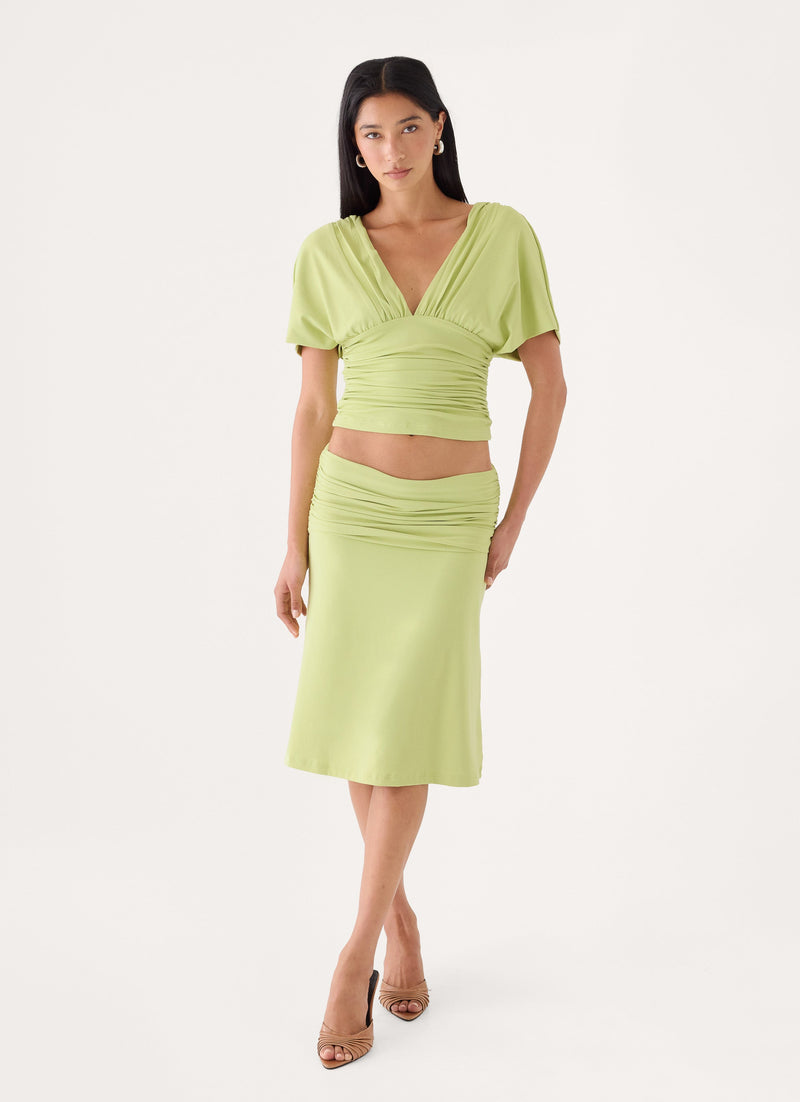 Lorelei Midi Skirt - Soft Lime