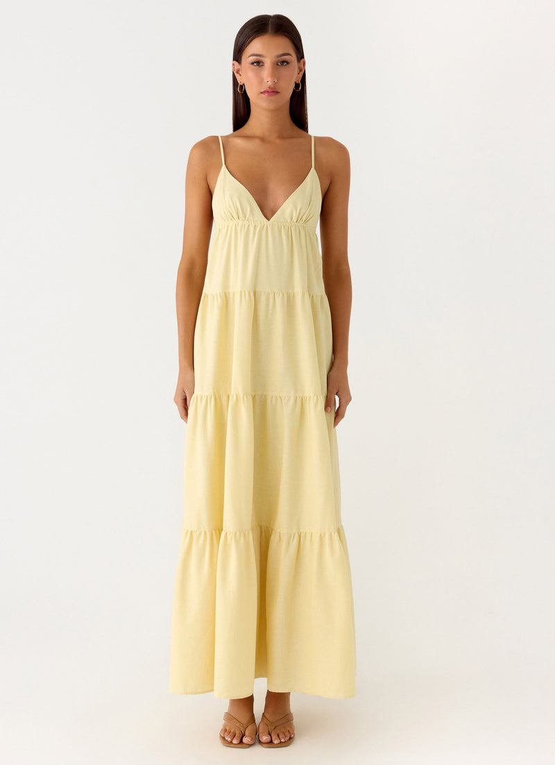 Lotty Linen Maxi Dress - Yellow