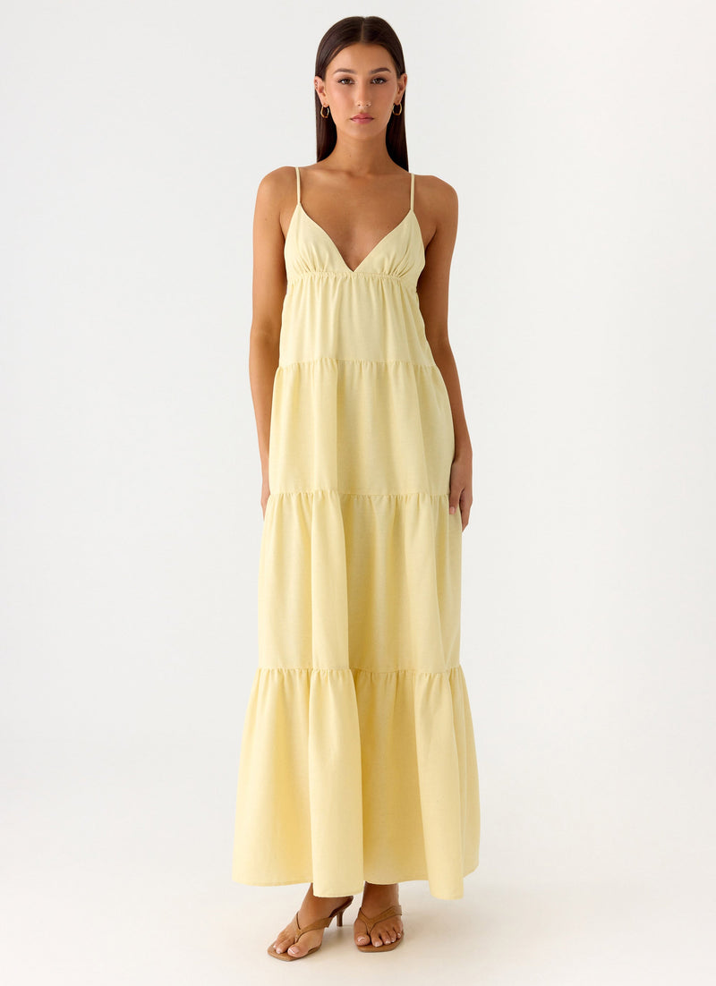 Lotty Linen Maxi Dress - Yellow