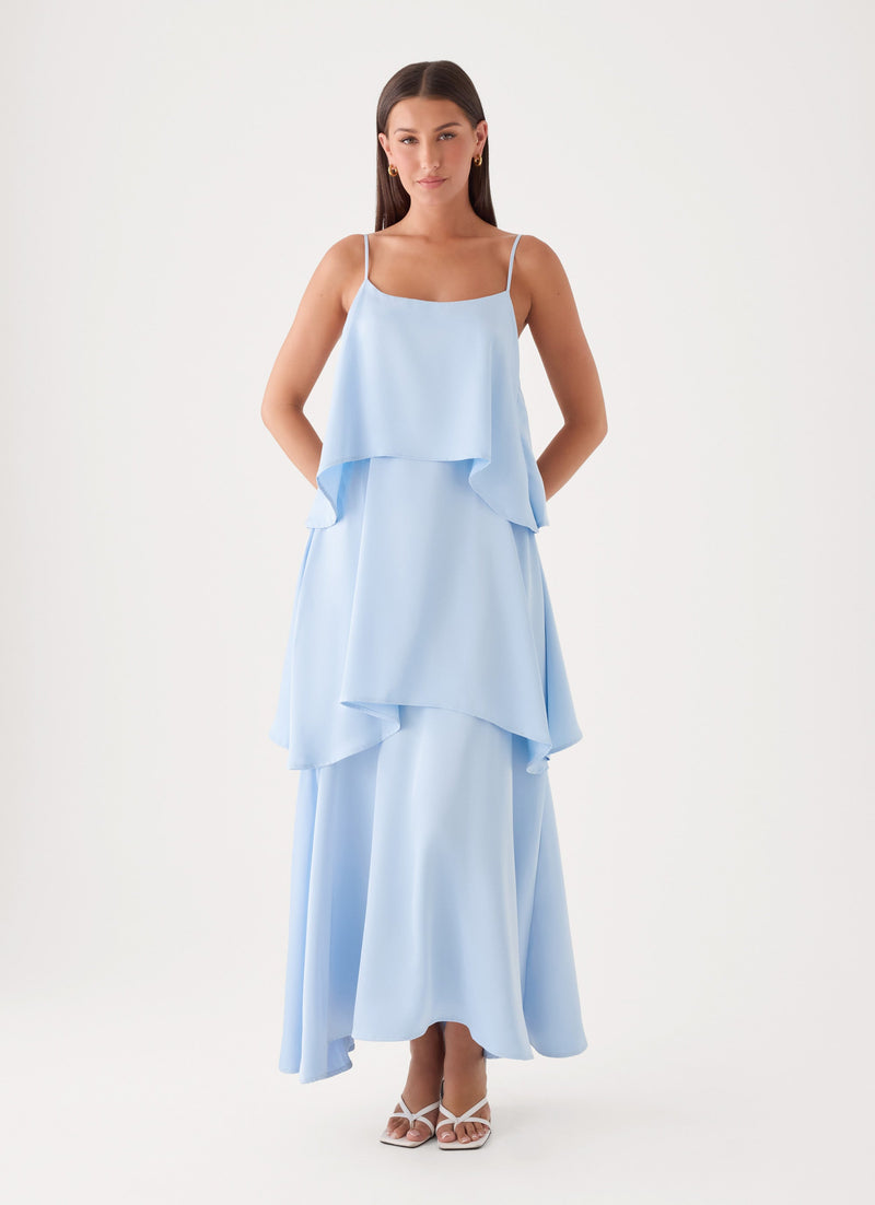 Lucy Tiered Maxi Dress - Blue