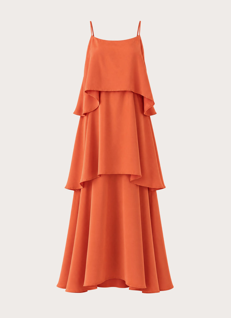 Lucy Tiered Maxi Dress - Orange