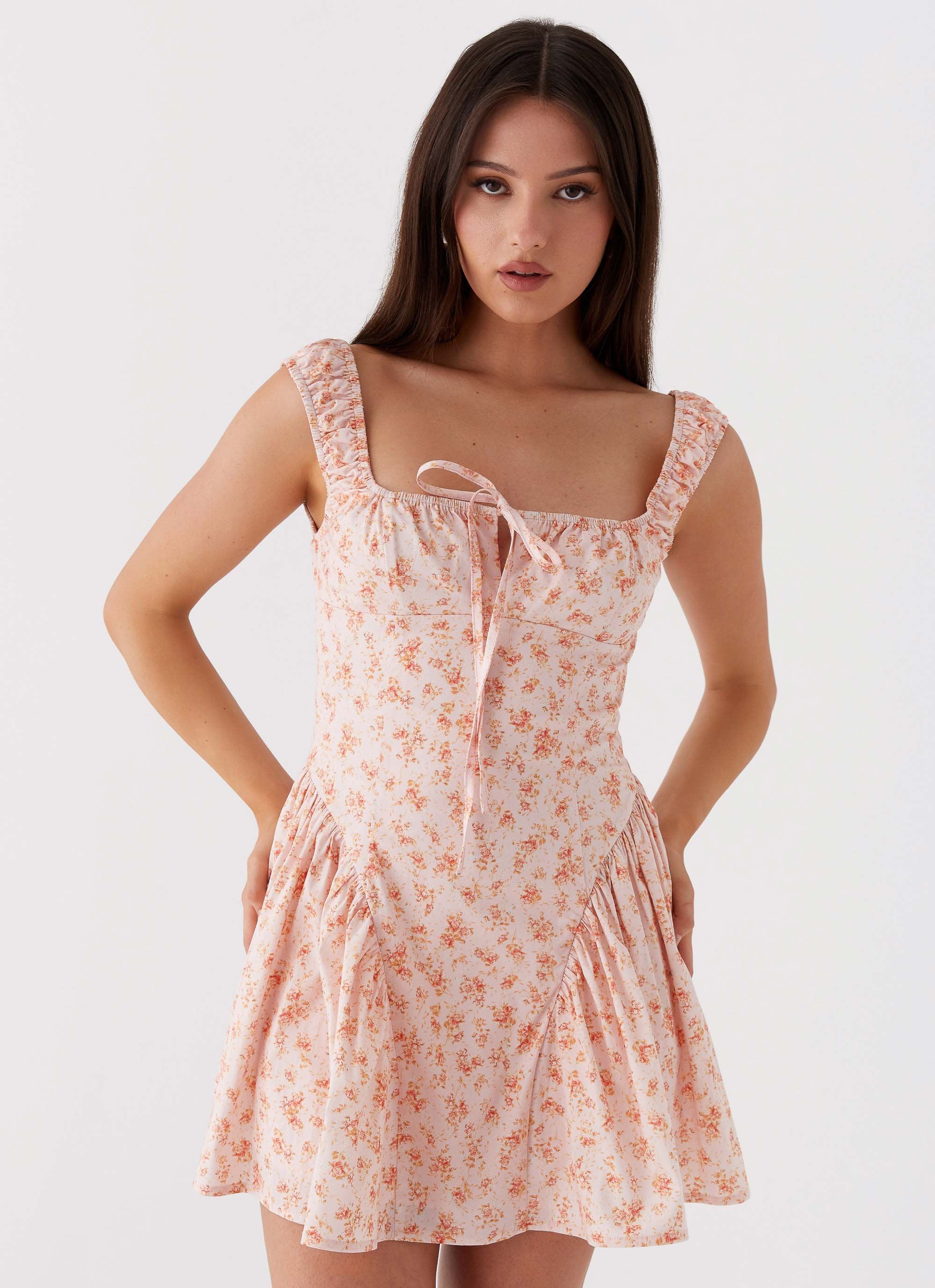 Luna Ditsy Mini Dress Pink Ditsy Floral
