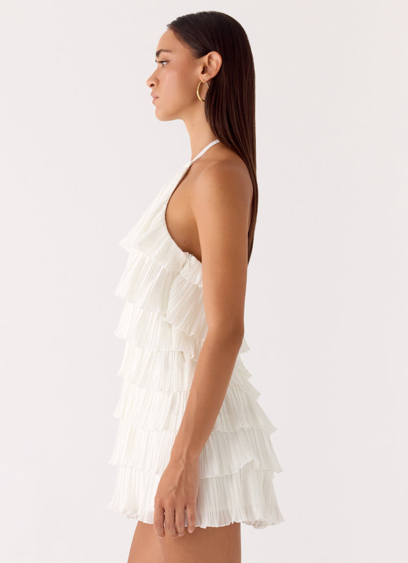 Lunar Bloom Mini Dress - Ivory