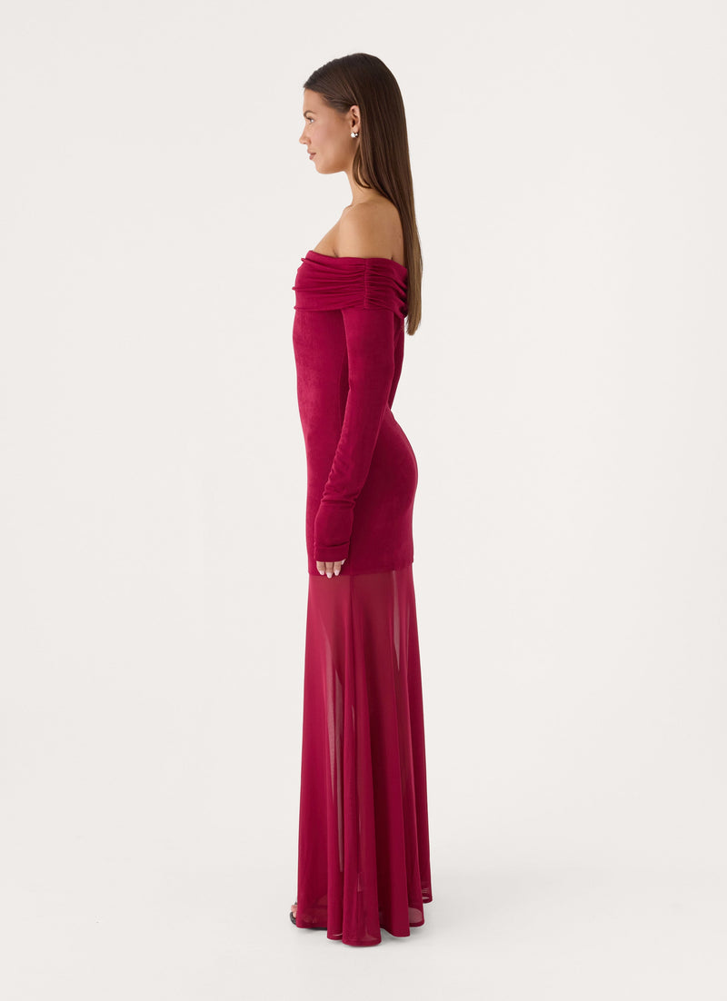 Lush Static Maxi Dress - Sangria