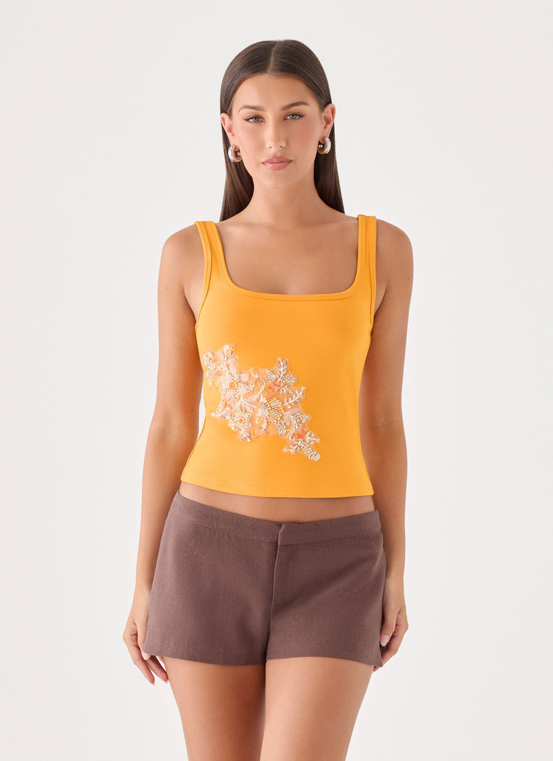 Michele Floral Top - Saffron