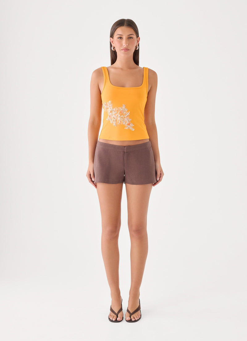 Michele Floral Top - Saffron