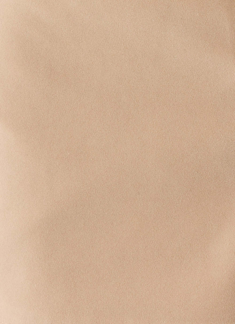 Milae Faux Suede Asymmetrical Jacket - Beige