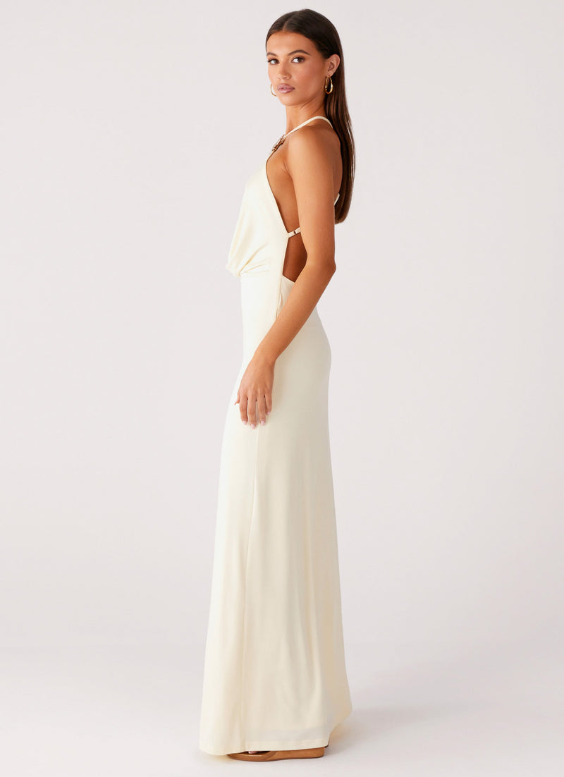 Mistlight Cowl Maxi Dress - Yellow