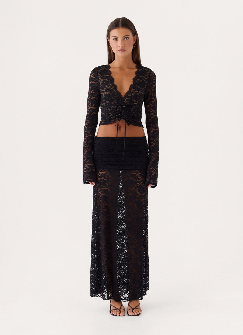 Noella Long Sleeve Top - Black