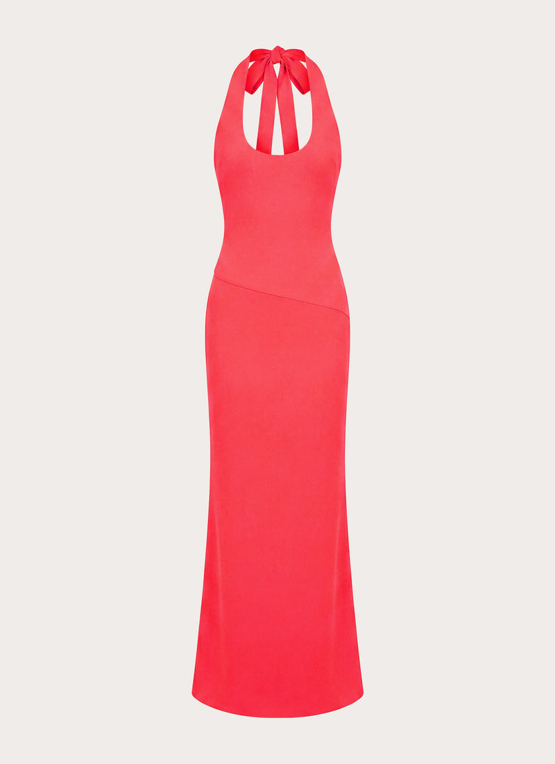 Nardin Maxi Dress - Coral Red