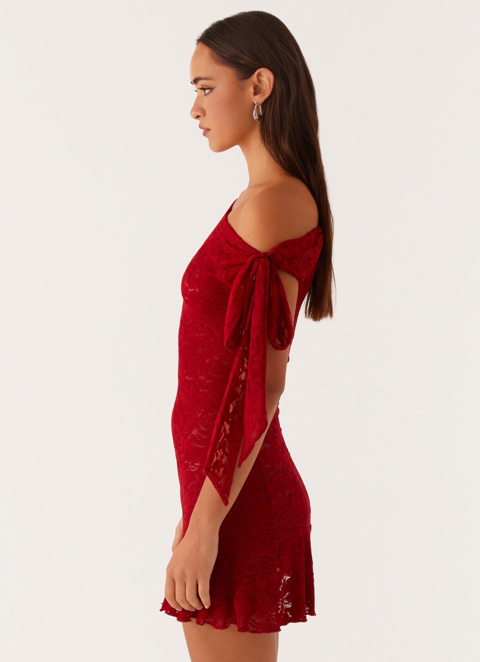 Palm House Lace Mini Dress - Red Peppermayo Canada Palm House Lace Mini Dress - Red Peppermayo Canada