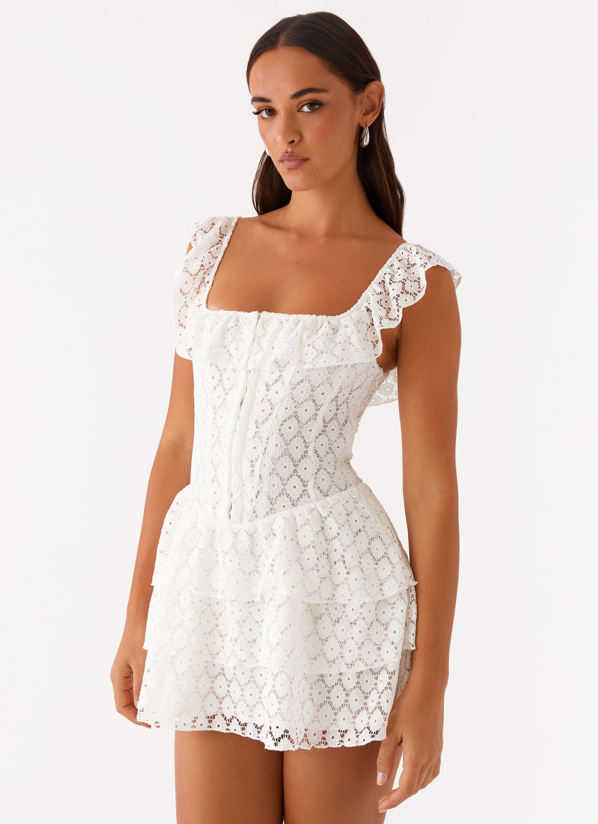 ワンピース andwang corset body lace mini dress Paradise Dreams Corset Mini Dress - White – Peppermayo Canada