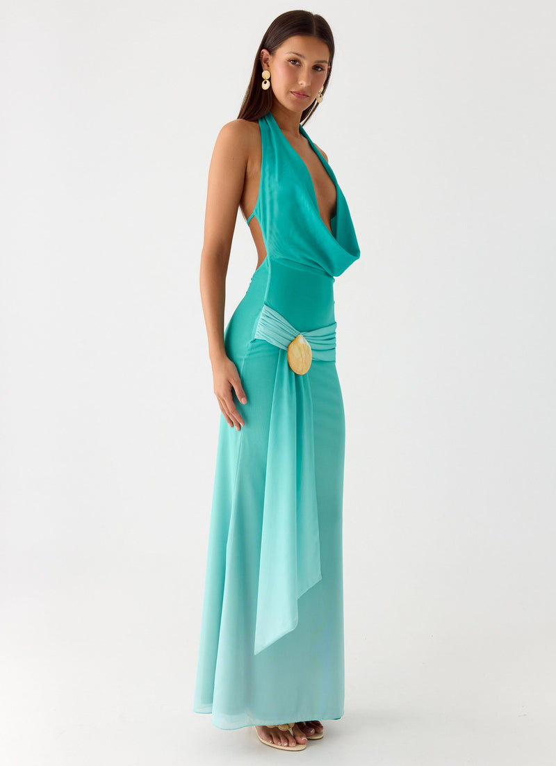 Paradox Shell Maxi Dress - Mint Ombre