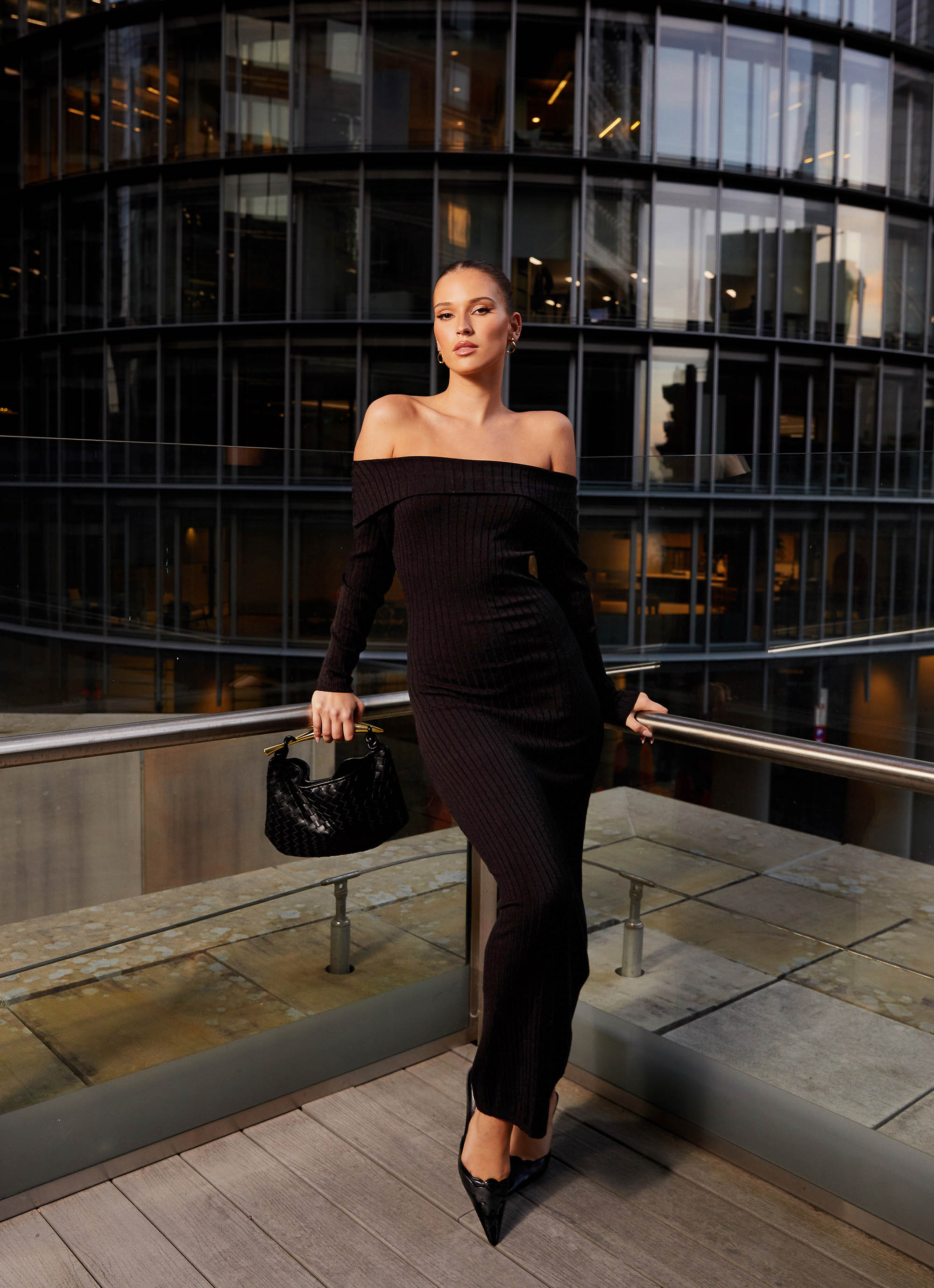 black maxi knit dress Black Ribbed Knit Maxi Sweater Dress