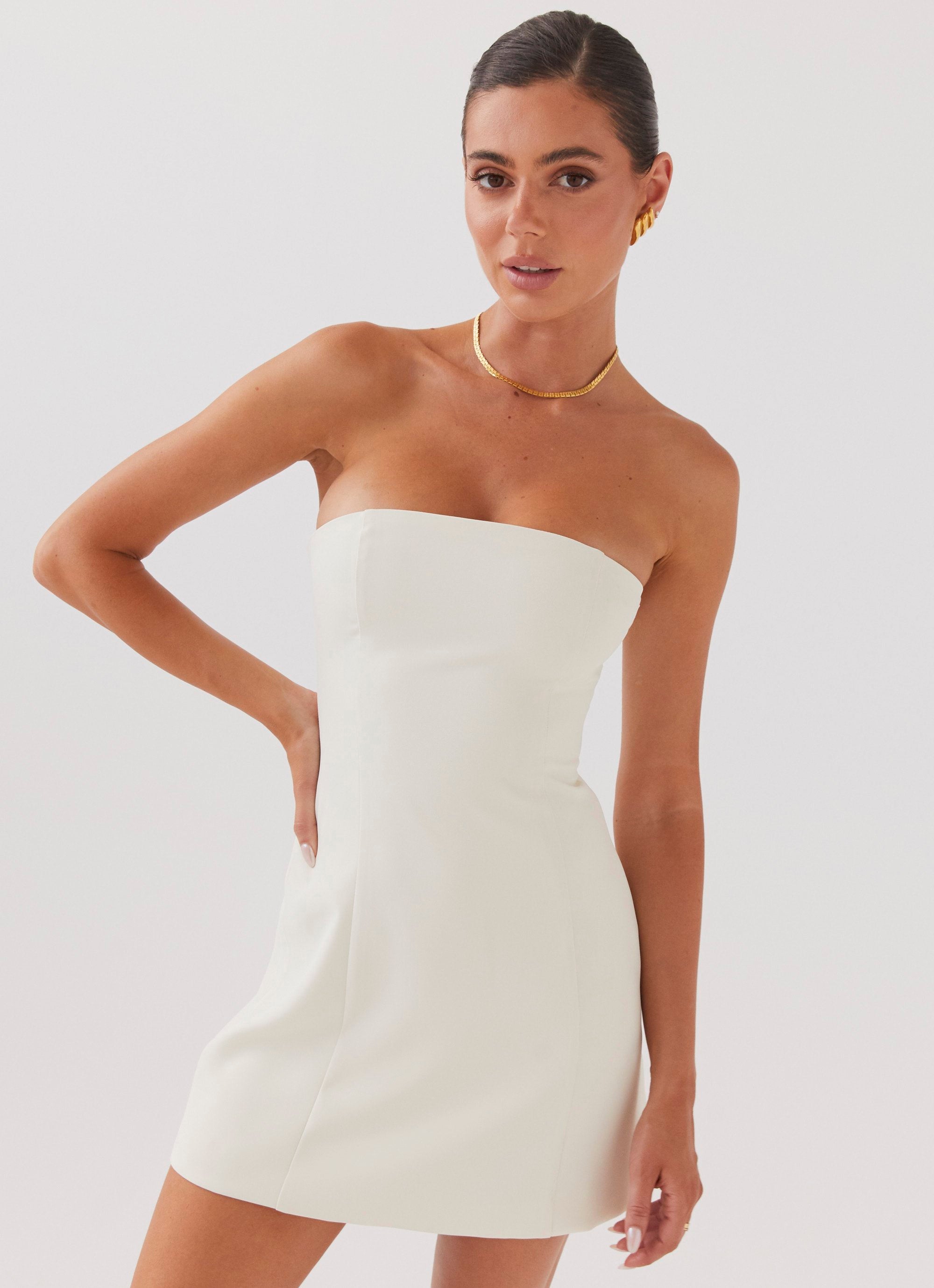 payoda bandeau mini dress Motel Payoda Bandeau Drop Waist Mini Dress