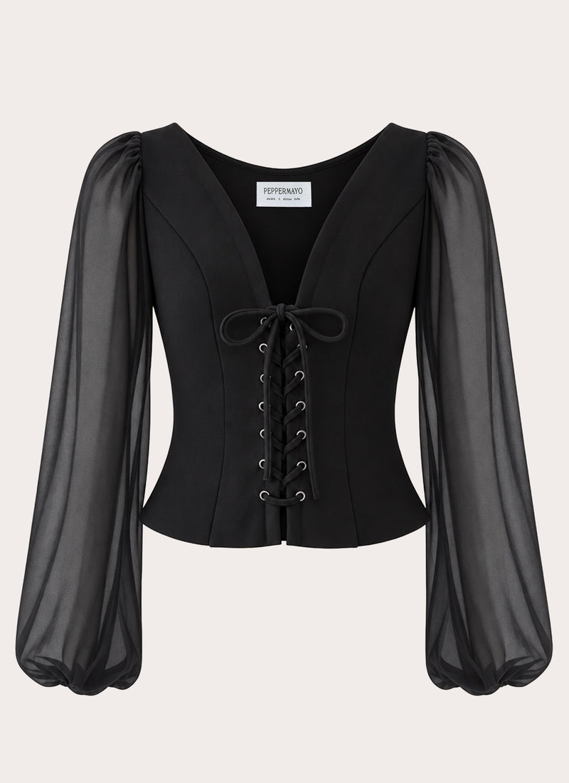 Phantom Long Sleeve Top - Black