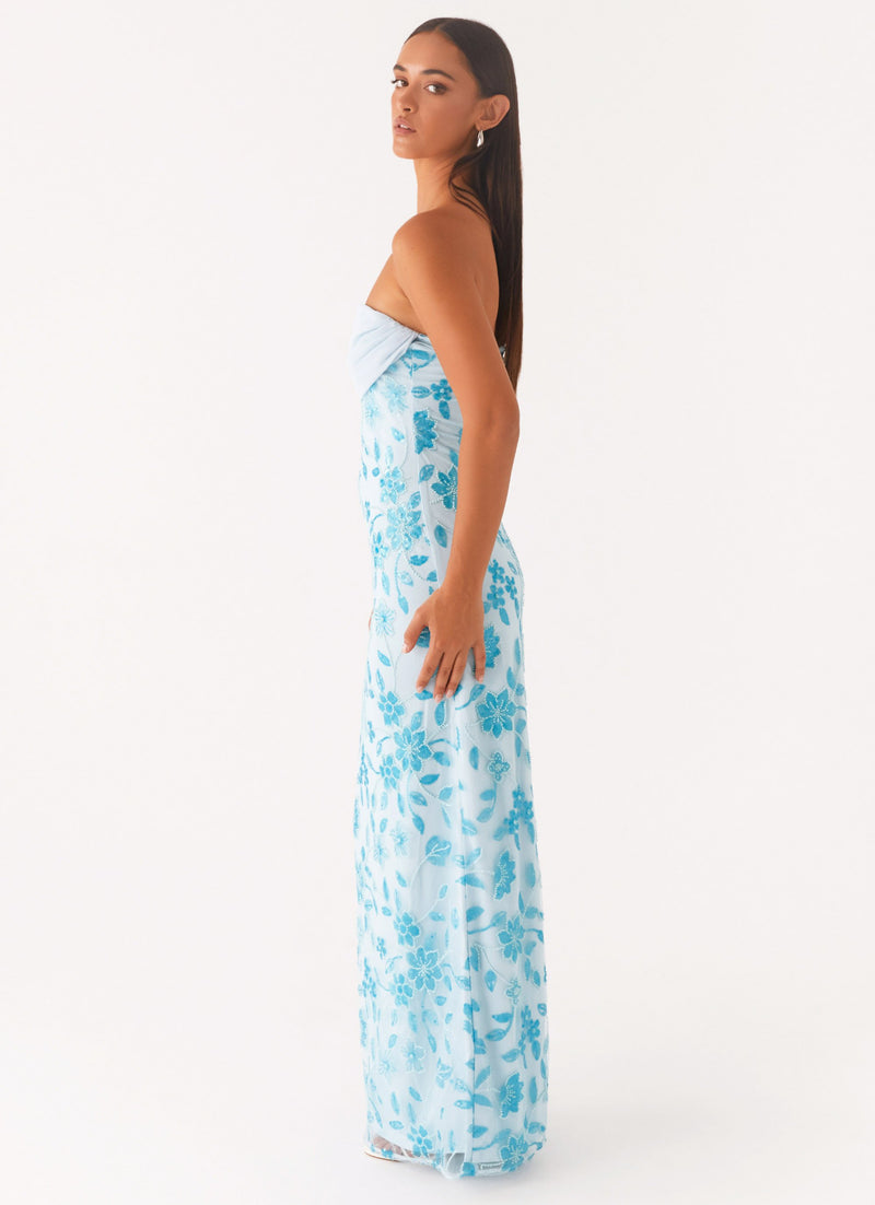 Prism Beaded Maxi Dress - Blue