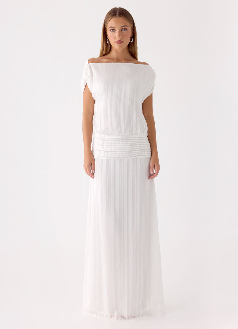 Rexi One Shoulder Maxi Dress - White