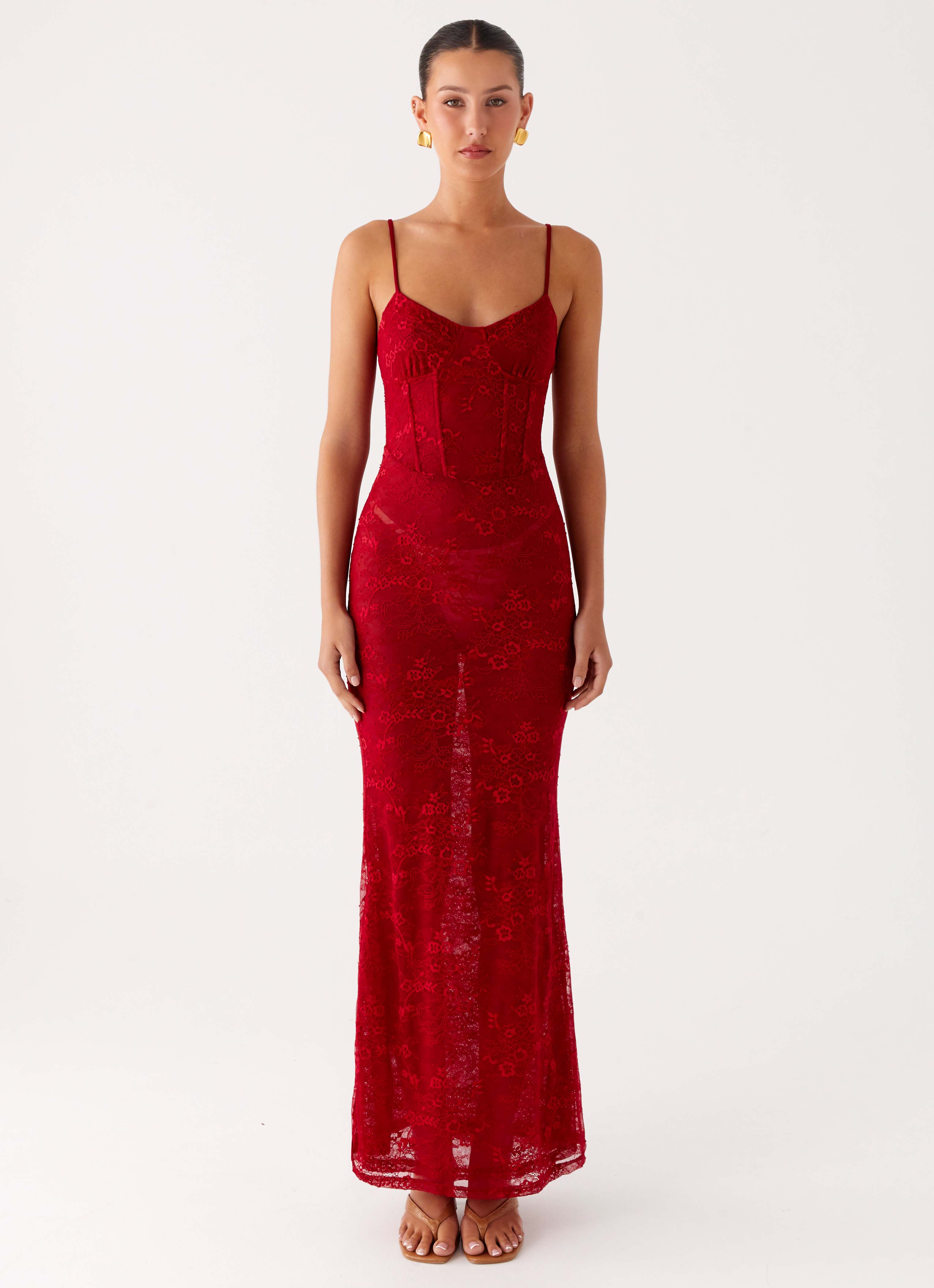 Rosa Corset Maxi Dress - Red Rosa Corset Maxi Dress - Red