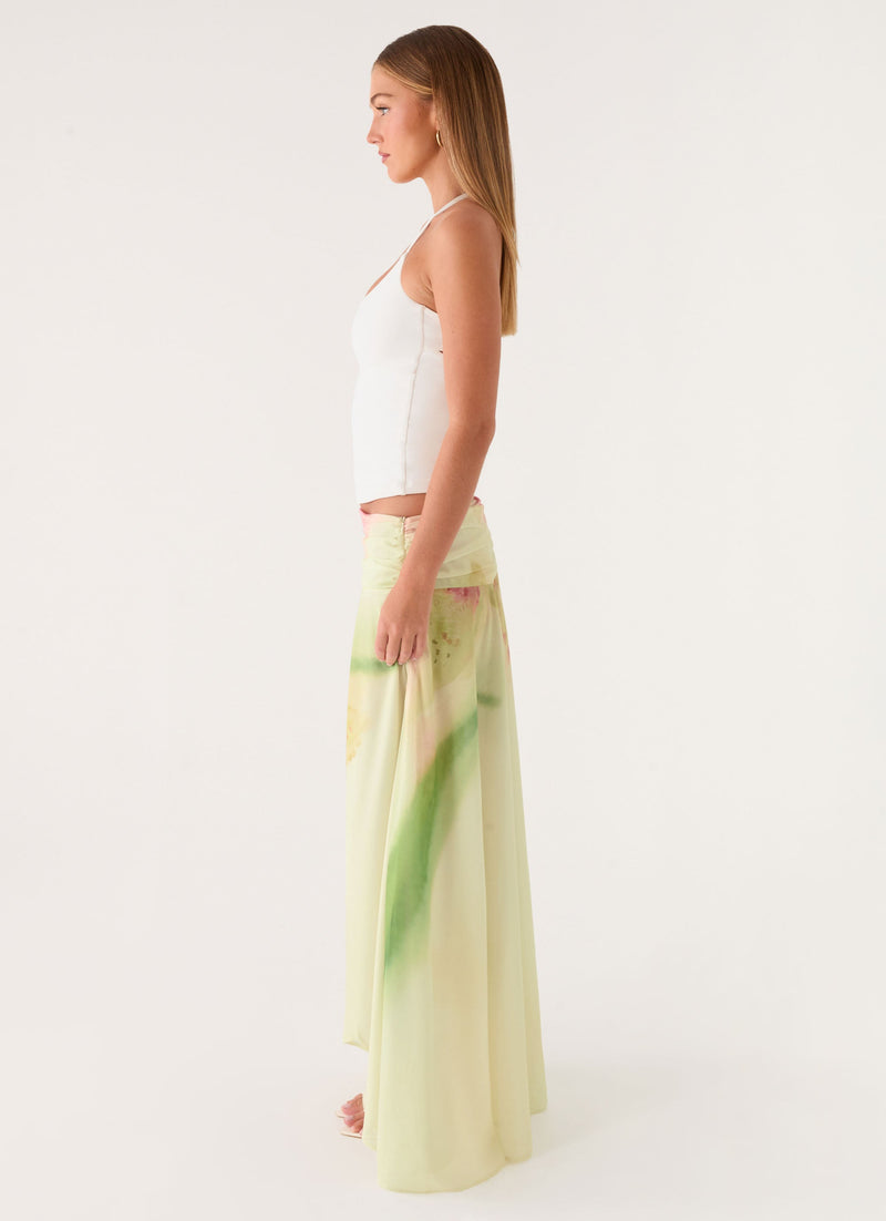 Sadona Asymmetric Maxi Skirt - Soft Lily