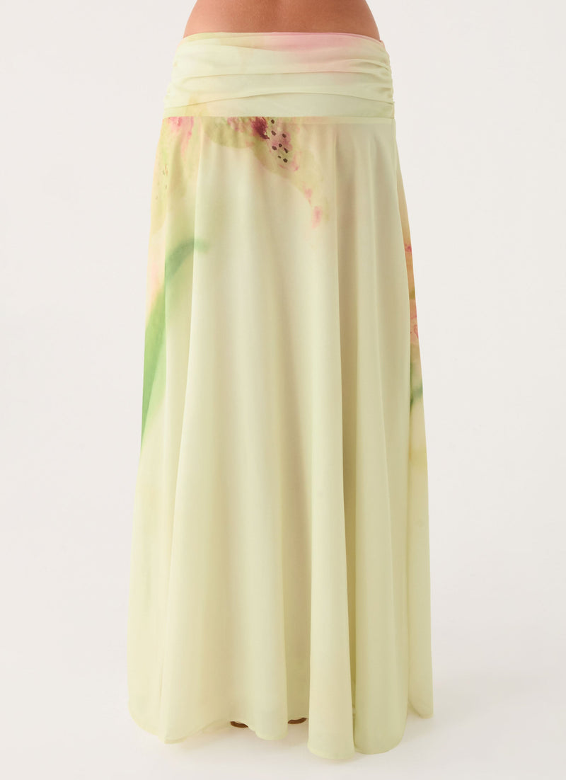 Sadona Asymmetric Maxi Skirt - Soft Lily